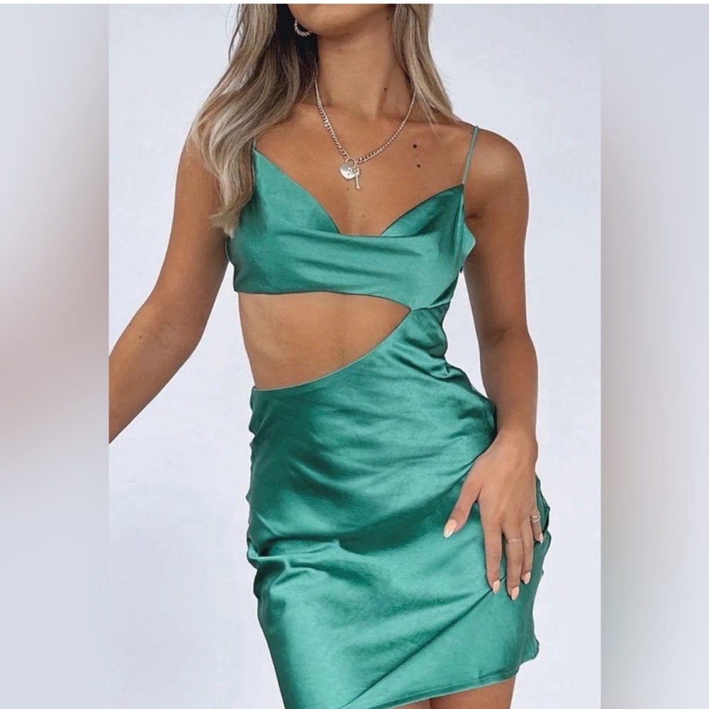 White fox boutique green dress